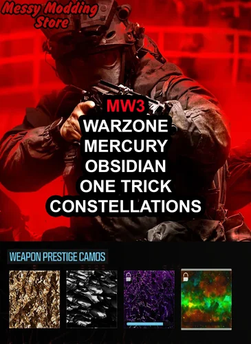 Modern Warfare III / Warzone: Mercury, Obsidian, One Trick, Constellation’s End Camo Unlock (All 4 Camo Unlock)